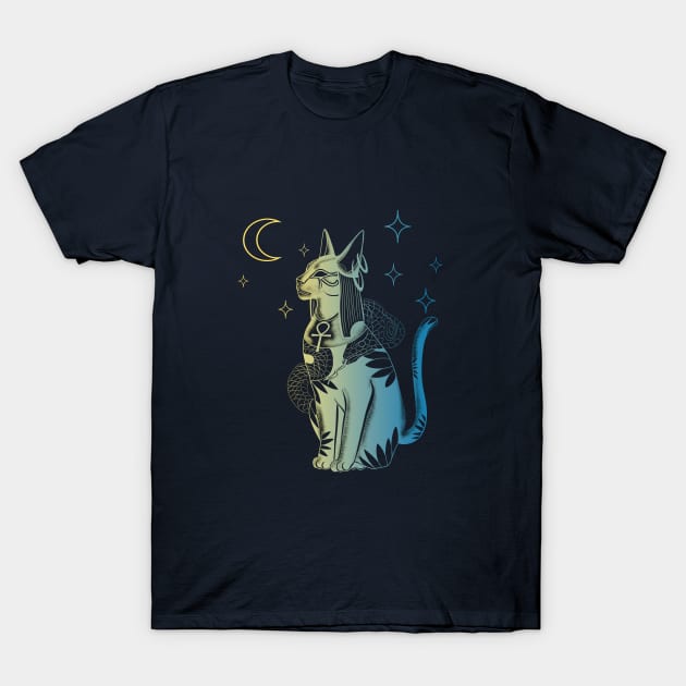 Moonlight bastet T-Shirt by Blacklinesw9